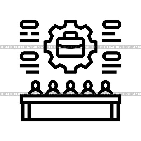 shareholder meeting corporate law line icon vector illustration. Стоковая иллюстрация, иллюстратор Vectorwin / Фотобанк Лори