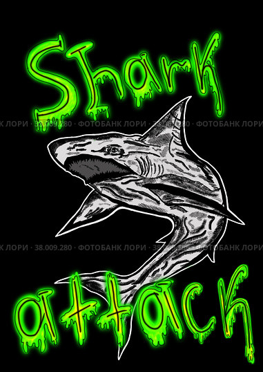 Shark attack. Стоковая иллюстрация, иллюстратор Диана Васильева / Фотобанк Лори