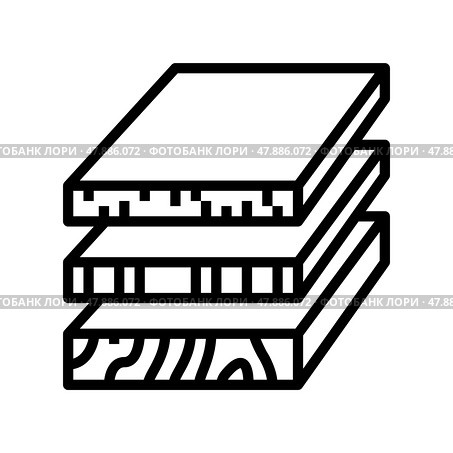 sheets of wood materials line icon vector illustration. Стоковая иллюстрация, иллюстратор Vectorwin / Фотобанк Лори