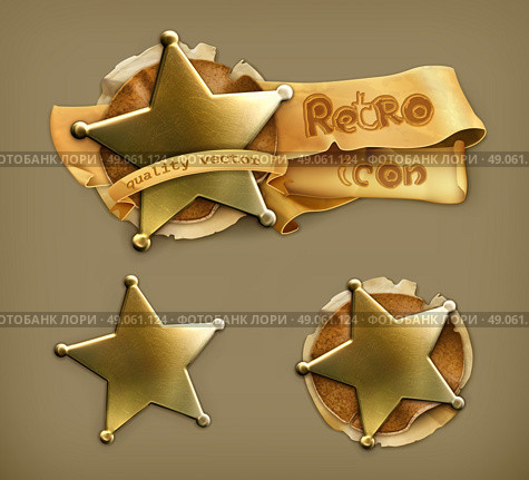 Sheriff, retro icon. Стоковая иллюстрация, агентство Ingram Publishing / Фотобанк Лори