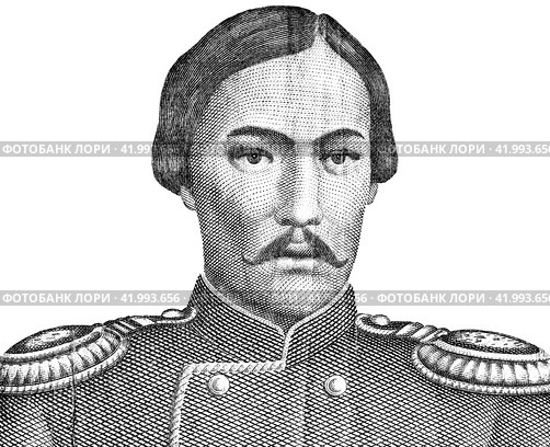 Shoqan Walikhanov (1835-1865) portrait from Kazakhstan banknote. Стоковое фото, фотограф FotograFF / Фотобанк Лори