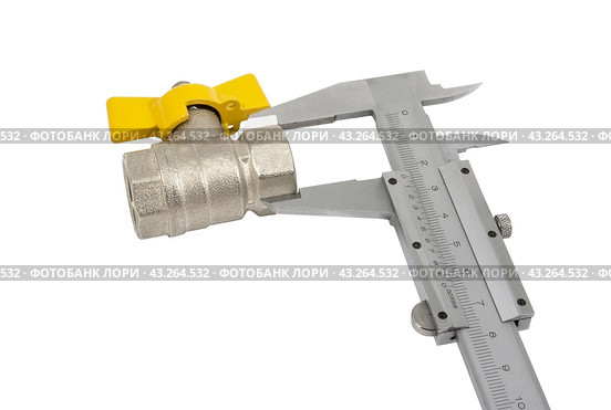 Штангенциркуль на белом фоне. Vernier caliper on a white background. Стоковое фото, фотограф Татьяна Д / Фотобанк Лори