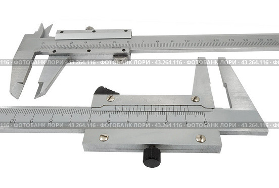 Штангенциркули на белом фоне. Vernier caliper on a white background. Стоковое фото, фотограф Татьяна Д / Фотобанк Лори
