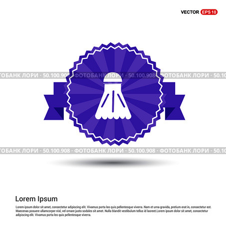 Shuttlecock Icon - Purple Ribbon banner. Стоковая иллюстрация, агентство Ingram Publishing / Фотобанк Лори