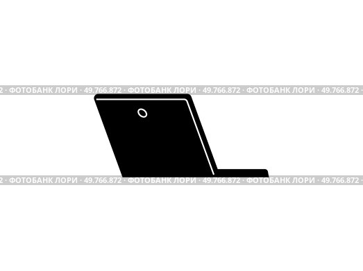 Side view of a sleek black laptop symbolizing modern technology and digital workspaces. Applicable in remote work, digital environments, tech tools, online work, and modern offices.. Side view of a sleek black laptop symbolizing modern technology and digital workspaces globally. Стоковая иллюстрация, агентство Ingram Publishing / Фотобанк Лори