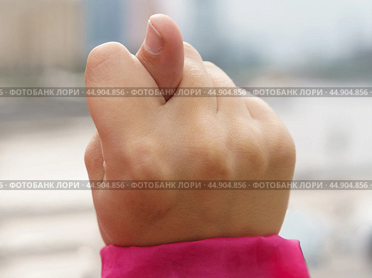 Sign language. Fig sign. Стоковое фото, фотограф YuryKara / Фотобанк Лори