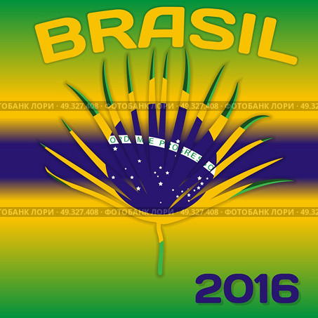 Sign Sport country with flag of Brazil with inscription in Portu. Sign Sport country with flag of Brazil with inscription in Portuguese. Vector Illustration. EPS10. Стоковая иллюстрация, агентство Ingram Publishing / Фотобанк Лори