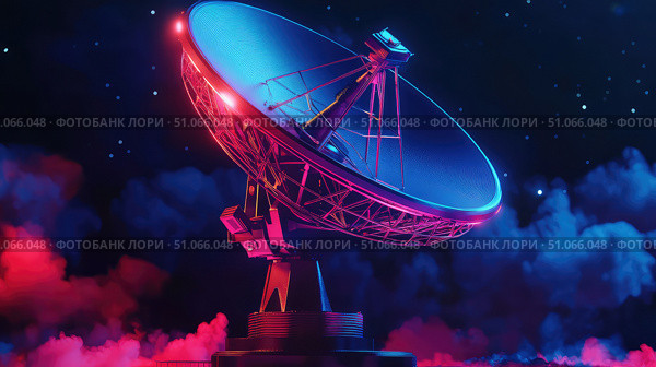 signal blinking tech satellite dish ai generated. Стоковое AI-изображение, AI-художник Vectorwin / Фотобанк Лори