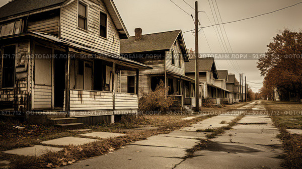 silent condemned house ai generated. Стоковое AI-изображение, AI-художник Vectorwin / Фотобанк Лори