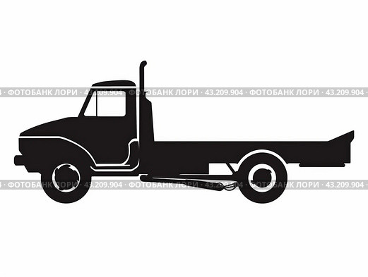 Silhouette of a Flatbed Truck. Стоковое AI-изображение, AI-художник Кирилл Черезов / Фотобанк Лори