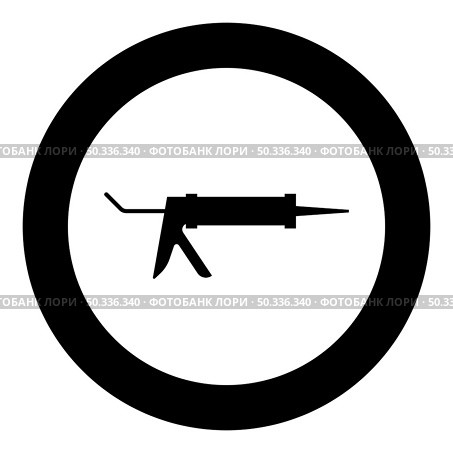 Silicone gun Caulking glue seal icon in circle round black color vector illustration image solid outline style simple. Silicone gun Caulking glue seal icon in circle round black color vector illustration image solid outline style. Стоковая иллюстрация, агентство Ingram Publishing / Фотобанк Лори