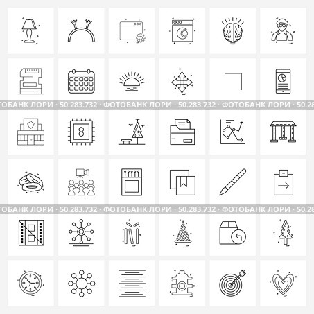 Simple Set of 36 Line Icons such as mind, internet, web, websites, web Vector Illustration. Стоковая иллюстрация, агентство Ingram Publishing / Фотобанк Лори