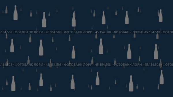 Символы шампанского перемещаются горизонтально слева направо. Эффект параллакса. Плавающие символы расположены случайным образом. Плавная анимация в формате 4k на темно-синем фоне. Стоковое видео, видеограф Карпенко Алексей / Фотобанк Лори