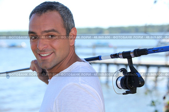 sir with fishing rod. Стоковое фото, агентство Ingram Publishing / Фотобанк Лори