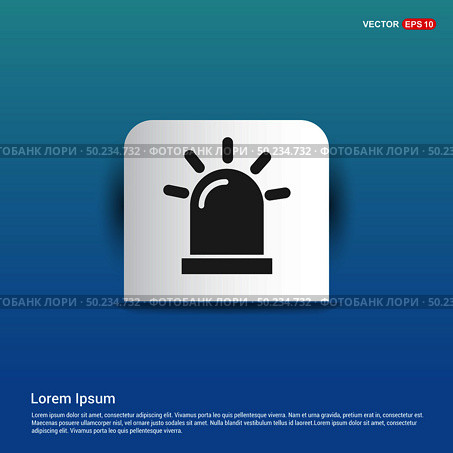 Siren Icon - Blue Sticker button. Стоковая иллюстрация, агентство Ingram Publishing / Фотобанк Лори
