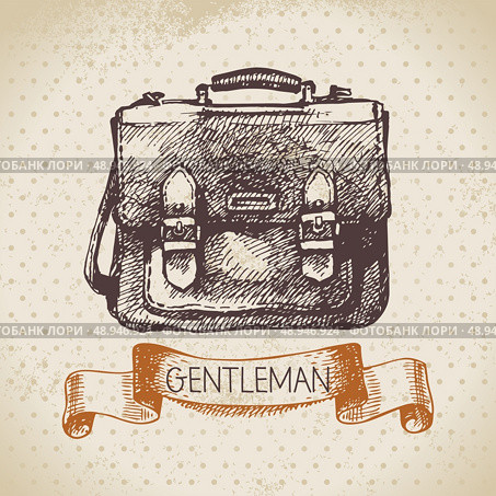 Sketch gentlemen accessory. Hand drawn men illustration. Стоковая иллюстрация, агентство Ingram Publishing / Фотобанк Лори