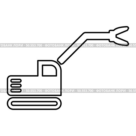 Sloopkraan building machine demolish wrecking cut knife crane truck contour outline line icon black color vector illustration image thin flat style simple. Sloopkraan building machine demolish wrecking cut knife crane truck contour outline line icon black color vector illustration image thin flat style. Стоковая иллюстрация, агентство Ingram Publishing / Фотобанк Лори