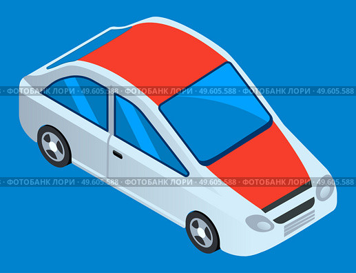 Smart modern automobile. White car vector template on blue background. Minivan or multi purpose vehicle isolated. Convenient mean of transportation, modern model of car. Economical family car. Smart modern automobile. White car vector template blue background. Minivan, multi purpose vehicle. Стоковая иллюстрация, агентство Ingram Publishing / Фотобанк Лори