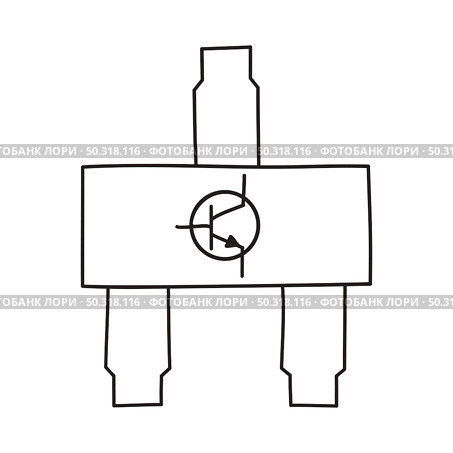 Smd Transistor Icon. Hand Drawn Sketch Design. Vector Illustration. Стоковая иллюстрация, агентство Ingram Publishing / Фотобанк Лори