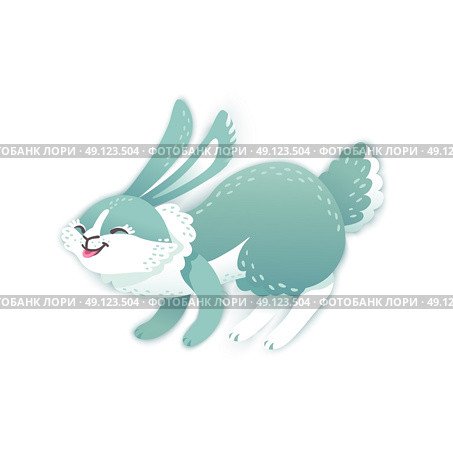 Smiling cartoon rabbit. Funny bunny. Cute hare. Vector illustration. Smiling cartoon rabbit. Funny bunny. Cute hare. Vector illustration grouped and layered for easy editing. Стоковая иллюстрация, агентство Ingram Publishing / Фотобанк Лори