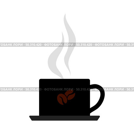 Smoking Cofee Cup Icon. Flat Color Design. Vector Illustration. Стоковая иллюстрация, агентство Ingram Publishing / Фотобанк Лори