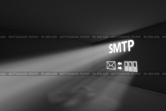 SMTP rays volume light concept 3d illustration. Стоковая иллюстрация, иллюстратор Максим Иванов / Фотобанк Лори