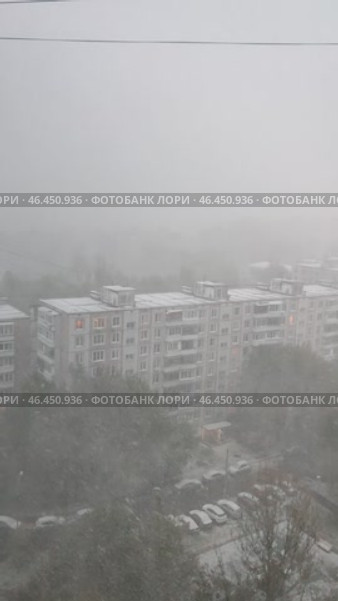 Снегопад в Москве 8 мая 2024 года. Стоковое видео, видеограф Ирина Климкович / Фотобанк Лори