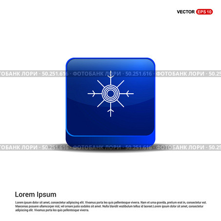 Snow Flake Icon - 3d Blue Button. Стоковая иллюстрация, агентство Ingram Publishing / Фотобанк Лори