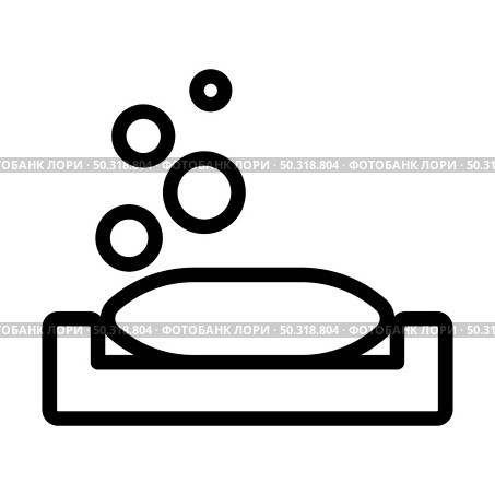 Soap-dish Icon. Editable Bold Outline Design. Vector Illustration. Стоковая иллюстрация, агентство Ingram Publishing / Фотобанк Лори