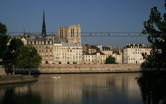 Собор Парижской Богоматери (Нотр-Дам-де-Пари), Париж (2006 год). Стоковое фото, фотограф Евгений Ковалев / Фотобанк Лори