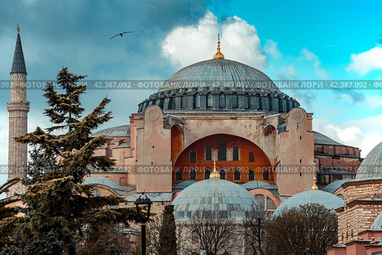 Собор Святой Софии, большая мечеть Айя-София (2019 год). Стоковое фото, фотограф Андрей Бойков / Фотобанк Лори