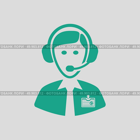 Soccer commentator icon. Gray background with green. Vector illustration. Стоковая иллюстрация, агентство Ingram Publishing / Фотобанк Лори