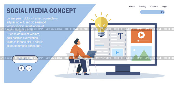 Social media. Vector illustration. The social media metaphor compares online connections to real-life relationships Successful partnerships are built through effective social media strategies. Social media. Organizations utilize social media to build and maintain customer relationships. Стоковая иллюстрация, агентство Ingram Publishing / Фотобанк Лори