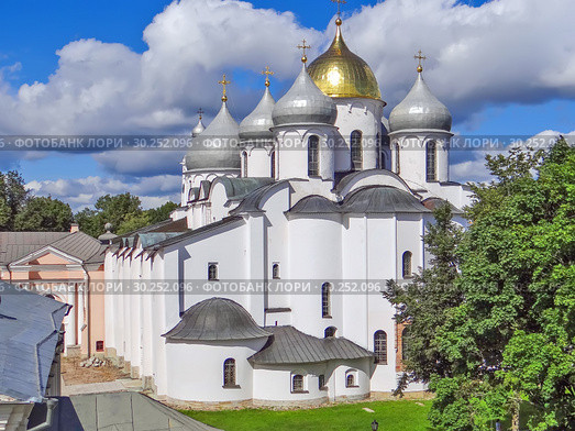 Софийский Собор. Вид со звонницы. Великий Новгород (2013 год). Стоковое фото, фотограф Сергей Афанасьев / Фотобанк Лори