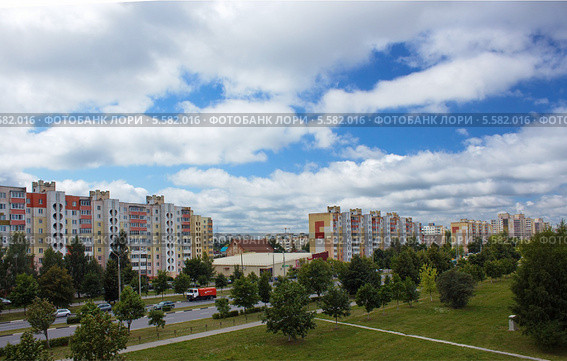 Солигорск, улица Октябрьская, Минская область. Стоковое фото, фотограф Василий Корженевский / Фотобанк Лори