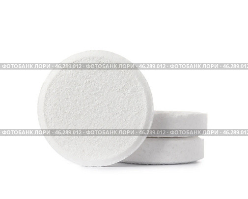 Soluble tablets isolated on white background. Стоковое фото, фотограф Pixel_shot / Фотобанк Лори