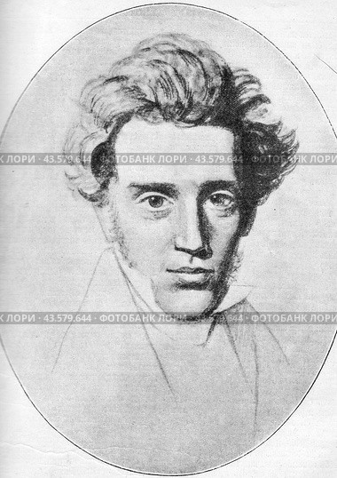 Soren Obje Kierkegaard, 1813 - 1855, Danish theologian, philosopher, poet and religious writer. Стоковое фото, фотограф Константин Тимофеев / Фотобанк Лори
