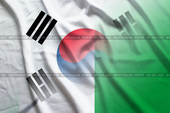 South Korea and Nigeria state flag international negotiation NGA KOR. Стоковая иллюстрация, иллюстратор Кабак Дмитрий / Фотобанк Лори