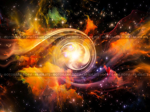 Space Vortex series. Composition of translucent vortex, fractal elements, lights and textures with metaphorical relationship to science, technology and design. Стоковое фото, агентство Ingram Publishing / Фотобанк Лори