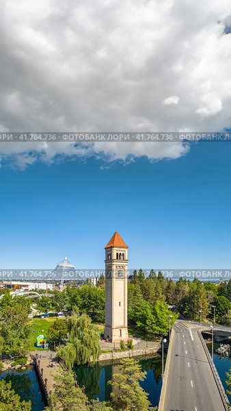 spokane landmark washington clocktower downtown. Стоковое фото, фотограф Mark Agnor / Фотобанк Лори
