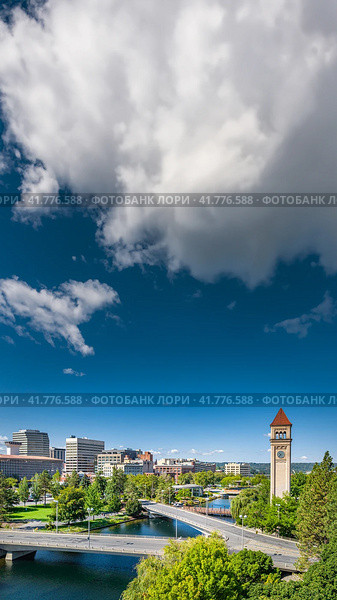 spokane landmark washington clocktower downtown. Стоковое фото, фотограф Mark Agnor / Фотобанк Лори