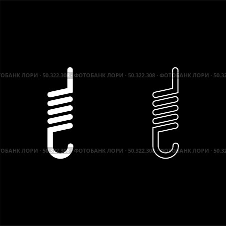 Spring with crochet spiral shape icon white color vector illustration flat style simple image set. Spring with crochet spiral shape icon white color vector illustration flat style image set. Стоковая иллюстрация, агентство Ingram Publishing / Фотобанк Лори