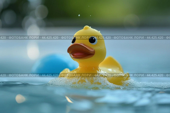 Squeaky Bath duck toy. Generate Ai. Стоковое AI-изображение, AI-художник Иван Рябоконь / Фотобанк Лори