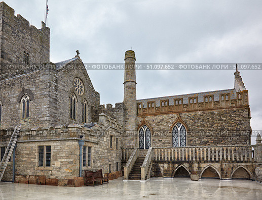 St. Michael's Mount castle and Church of St Michael and All Angels. Cornwall. England. Great Britain (2009 год). Стоковое фото, фотограф Сергей Пристяжнюк (Serg Zastavkin) / Фотобанк Лори