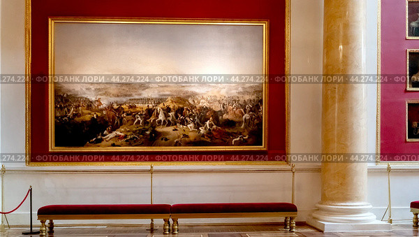 St. Petersburg, Russia, August 14, 2024: Borodino painting at the Hermitage in St. Petersburg. Редакционное фото, фотограф Igor Skripachev / Фотобанк Лори