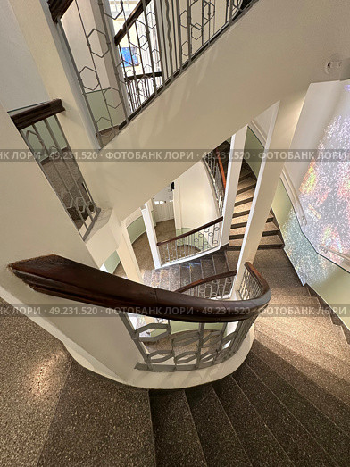 Stairs in the City Museum, formerly the municipality building of Tel Aviv-Yafo. Редакционное фото, фотограф Irina Opachevsky / Фотобанк Лори