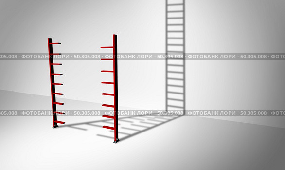 Stairway to success and become one for solving challenges and a band together solution to problems as a succeed in business concept as a 3D render. Стоковое фото, агентство Ingram Publishing / Фотобанк Лори