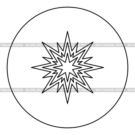 Star Bethlehem Christmas icon in circle round black color vector illustration image outline contour line thin style simple. Star Bethlehem Christmas icon in circle round black color vector illustration image outline contour line thin style. Стоковая иллюстрация, агентство Ingram Publishing / Фотобанк Лори