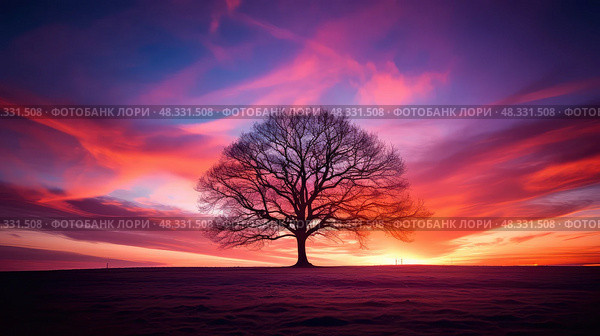 stark trees without leaves ai generated. Стоковое AI-изображение, AI-художник Vectorwin / Фотобанк Лори