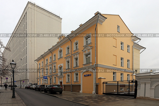 Староваганьковский переулок зимой. Москва (2017 год). Редакционное фото, фотограф Алексей Гусев / Фотобанк Лори